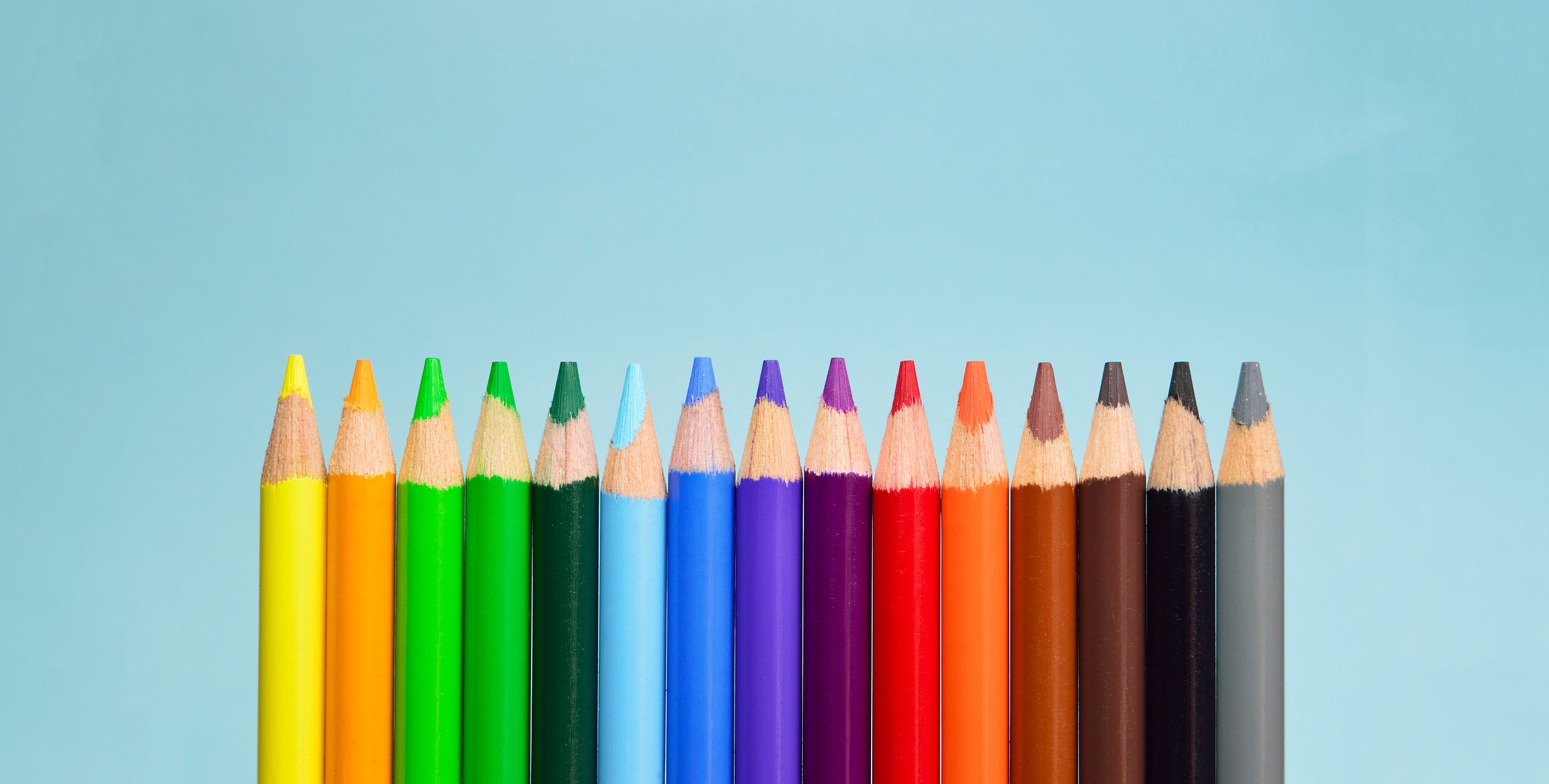 Rainbow coloured pencils